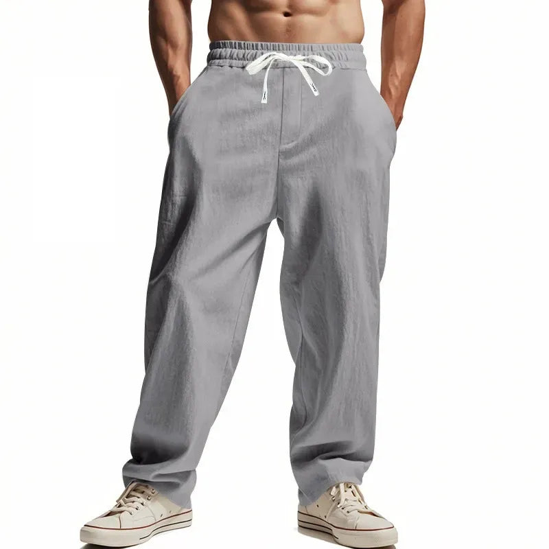 Men’s Lightweight Linen Straight-Leg Pants