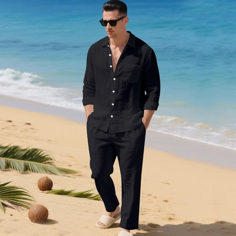 Men’s Linen Shirt and Pants Set