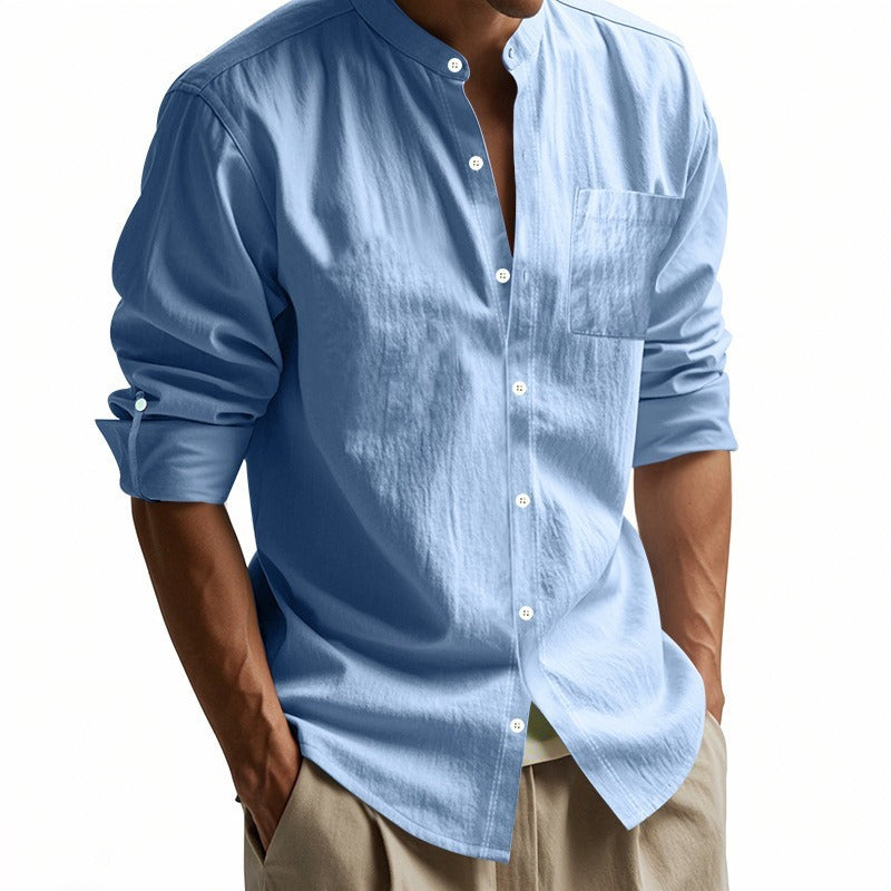 Men’s Long Sleeve Linen Casual Shirt