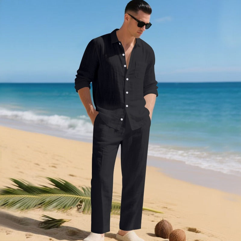 Men’s Linen Shirt and Pants Set
