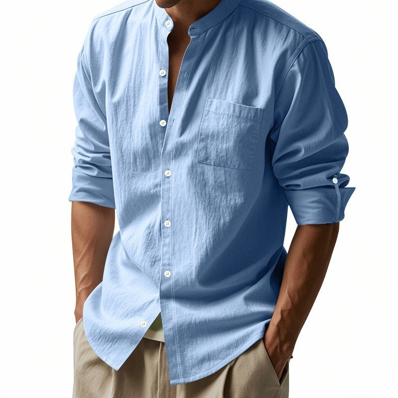 Men’s Long Sleeve Linen Casual Shirt