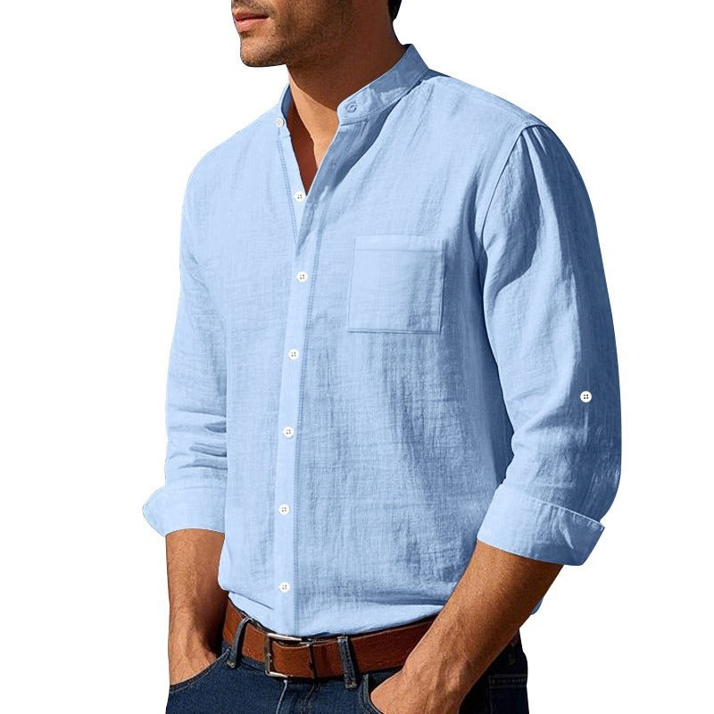 Men’s Long Sleeve Linen Casual Shirt