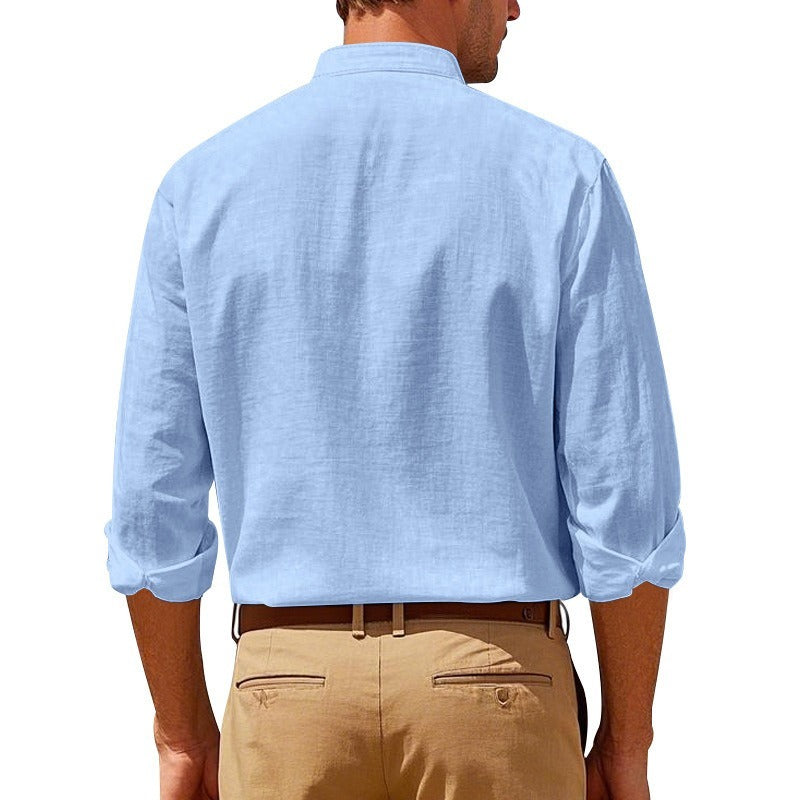 Men’s Long Sleeve Linen Casual Shirt